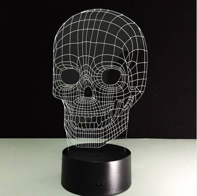 3D Led Aydınlatma Kurukafa (renk degiştiriyor)