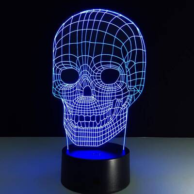 3D Led Aydınlatma Kurukafa (renk degiştiriyor)