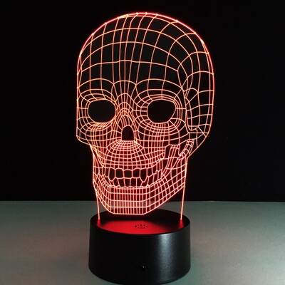 3D Led Aydınlatma Kurukafa (renk degiştiriyor)
