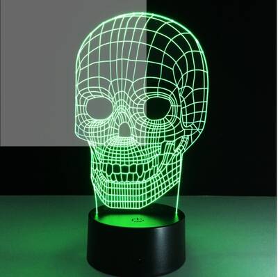 3D Led Aydınlatma Kurukafa (renk degiştiriyor)
