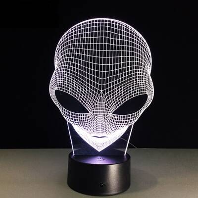 3D Led Aydınlatma Uzaylı (renk degiştiriyor)
