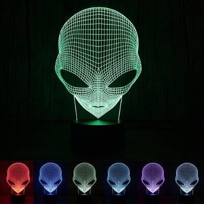 3D Led Aydınlatma Uzaylı (renk degiştiriyor)