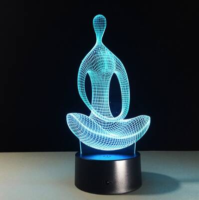 3D Led Aydınlatma Yoga (renk degiştiriyor)