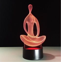 3D Led Aydınlatma Yoga (renk degiştiriyor) - Thumbnail