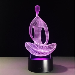 3D Led Aydınlatma Yoga (renk degiştiriyor) - Thumbnail