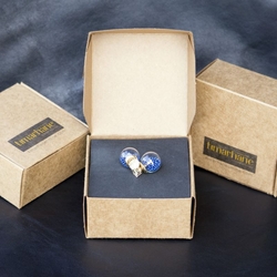  - Cam Topu Boncuk Küpe Mavi