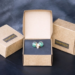  - Cam Topu Boncuk Küpe Yeşil