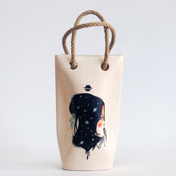  - İPLİ SERAMİK VAZO