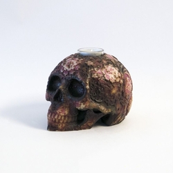  - Kurukafa Desenli Büyük Boy Mum  Eskitme Mor