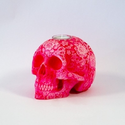  - Kurukafa Desenli Büyük Boy Mum Eskitme Pembe