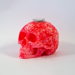  - Kurukafa Desenli Büyük Boy Mum Eskitme Turuncu