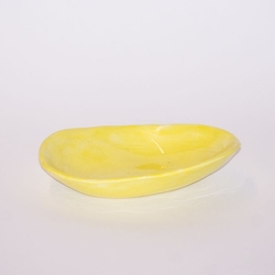  - Seramik Çerezlik Sarı Beyaz Benekli