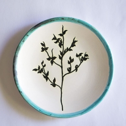  - Seramik Mevsim Tabak İlkbahar Mavi