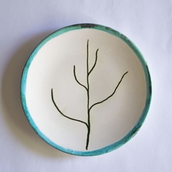  - Seramik Mevsim Tabak Kış Mavi