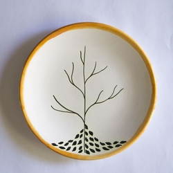  - Seramik Mevsim Tabak Sonbahar Turuncu